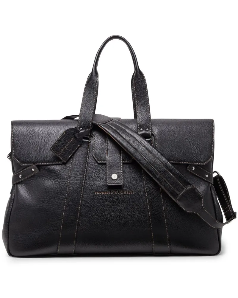 Brunello Cucinelli Weekender Country Reisetasche - Schwarz Schwarz
