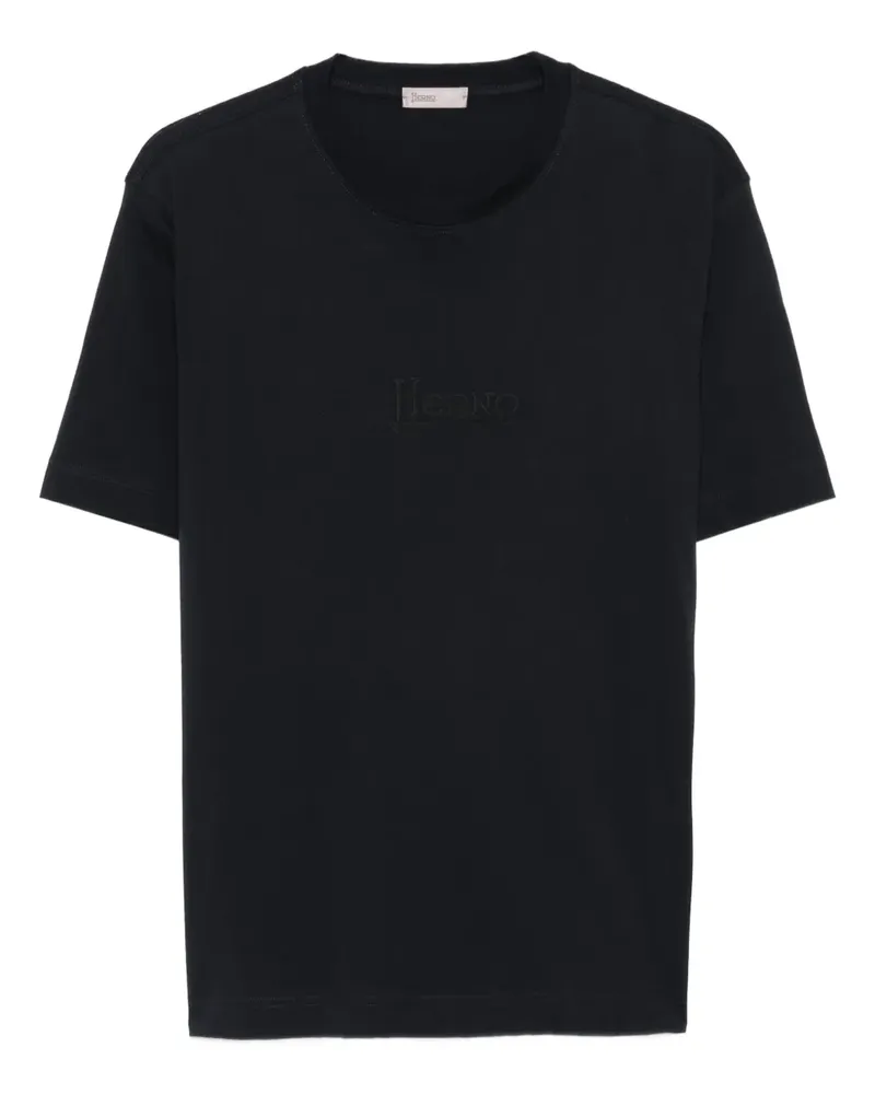 Herno T-Shirt mit Logo-Stickerei - Blau Blau