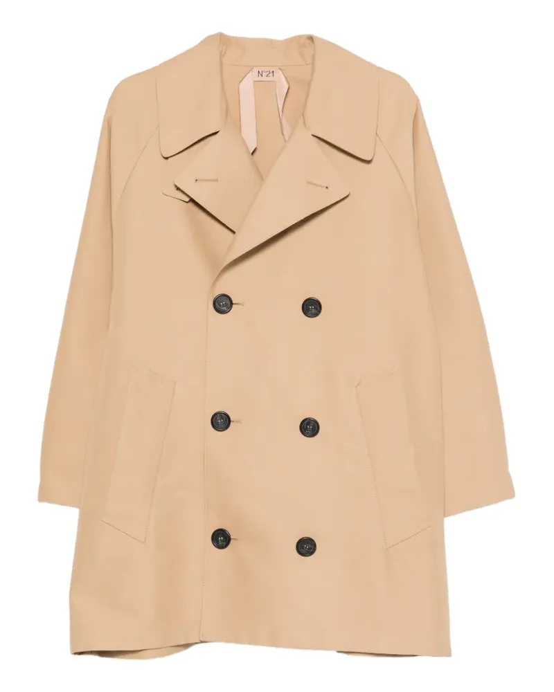 N° 21 Doppelreihiger Mantel mit klassischem Kragen - Nude Nude