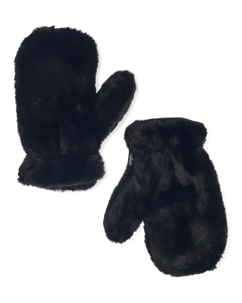 MC2 Saint Barth faux fur gloves - Schwarz Schwarz