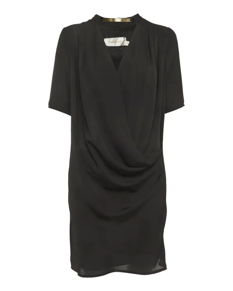 Zimmermann draped V-neck mini dress - Schwarz Schwarz