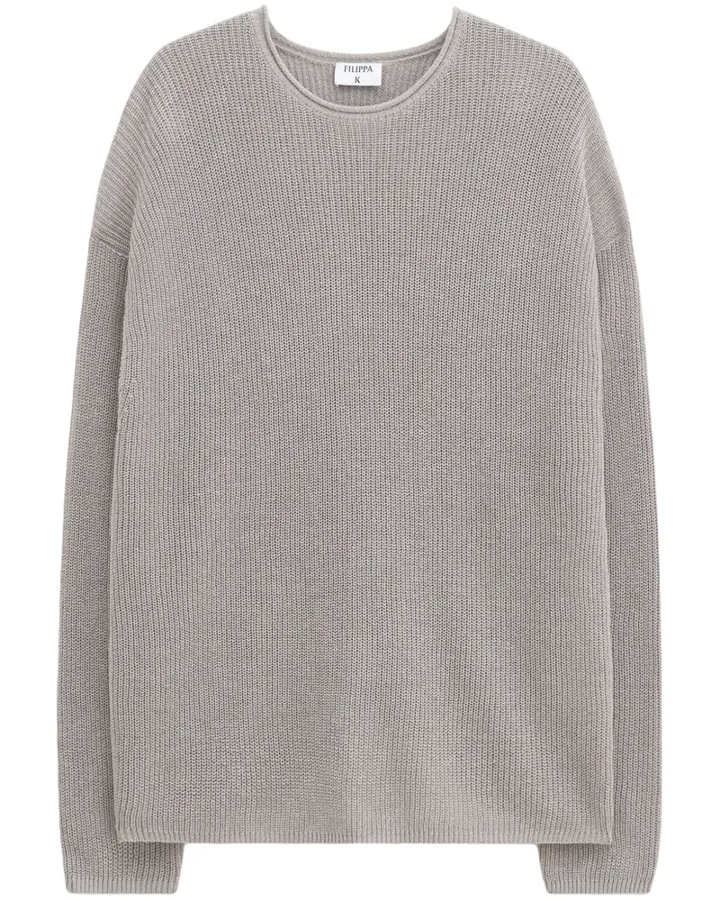 Filippa K Gerippter Strickpullover Grau