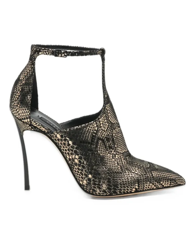 Casadei Pumps in Schlangenoptik mit Schnalle - Gold Gold