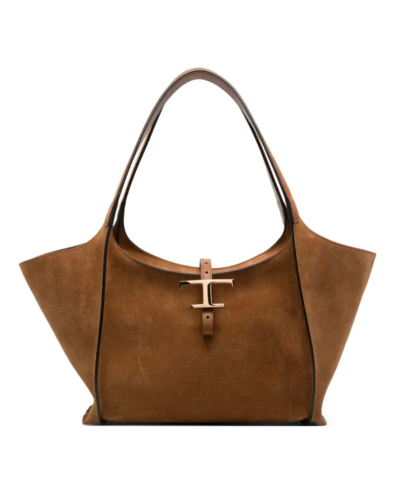 TOD'S T Timeless suede tote bag - Braun Braun