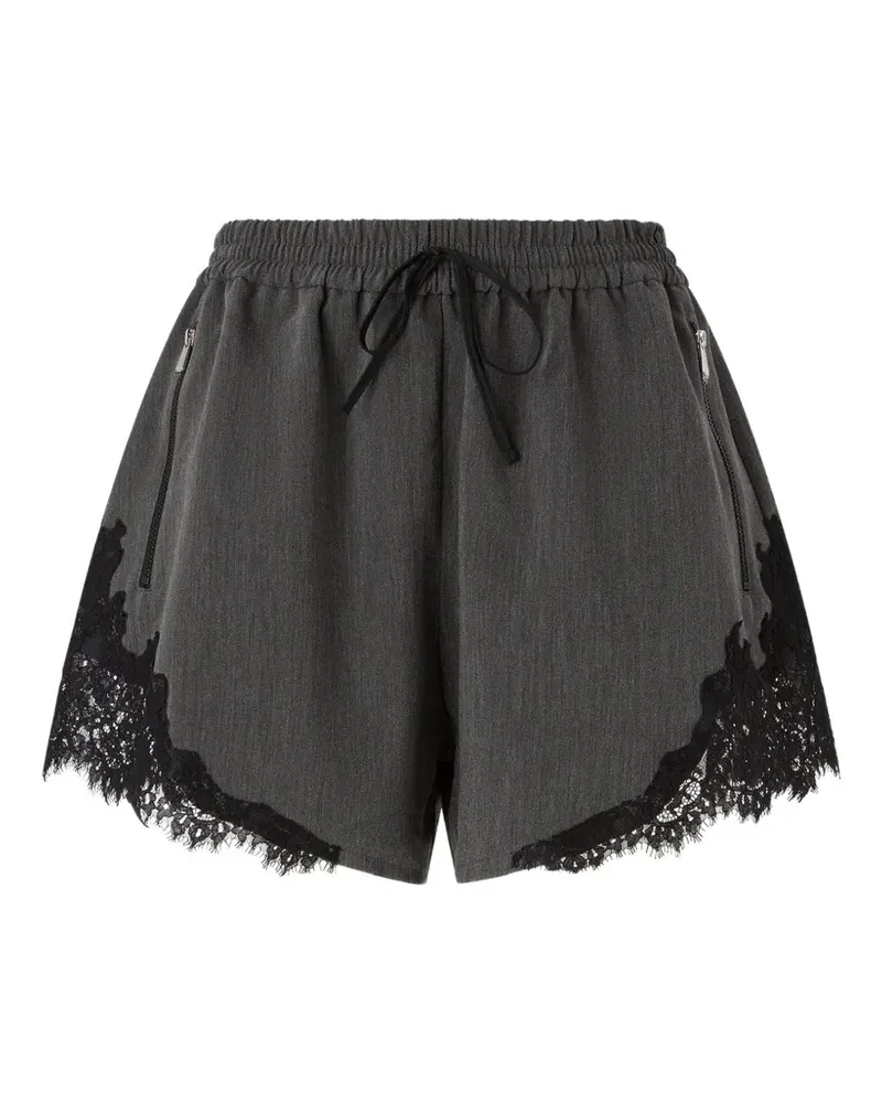 Pinko Shorts mit Spitzenborten - Grau Grau