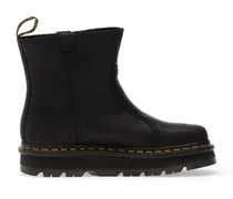 Zebzag contrast-stitch leather boots - Schwarz