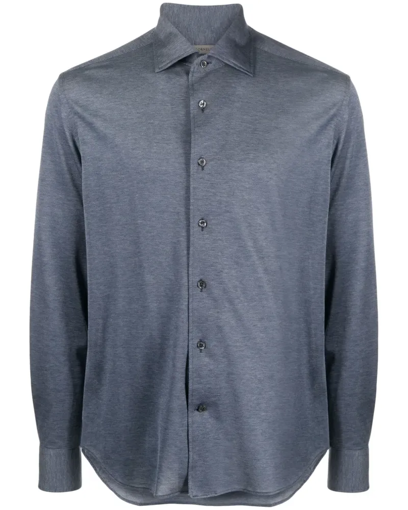 Corneliani Hemd mit Eton-Kragen - Blau Blau
