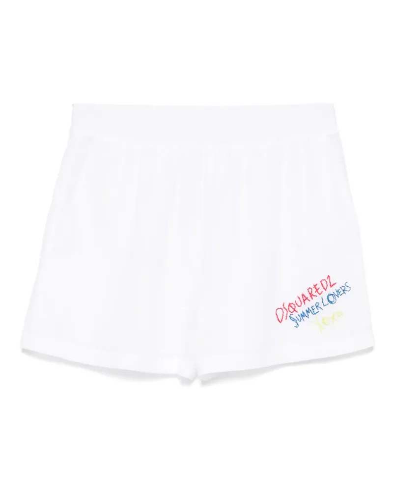 Dsquared2 Shorts mit Logo-Stickerei - Weiß Weiß