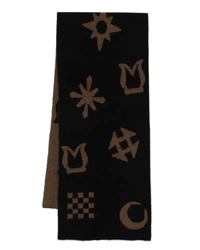 Nanushka Schal mit Jacquard - Schwarz Schwarz