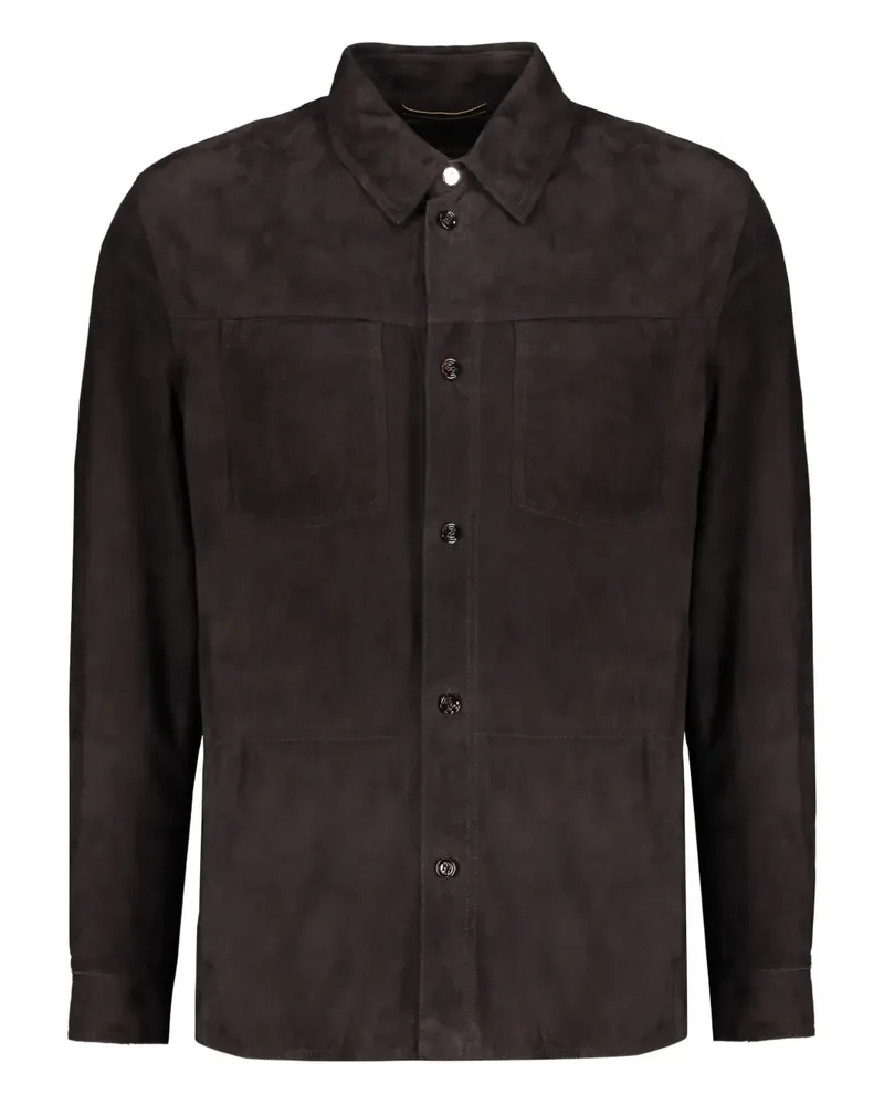 MOORER Bobbio Hemdjacke aus Leder - Braun Braun