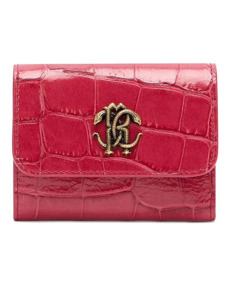 Roberto Cavalli Portemonnaie mit Kroko-Optik - Rot Rot