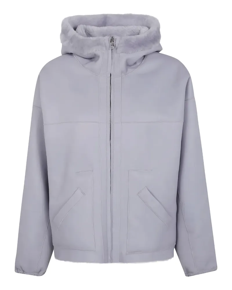 BLANCHA Wendbare Pelzjacke mit Kapuze - Grau Grau