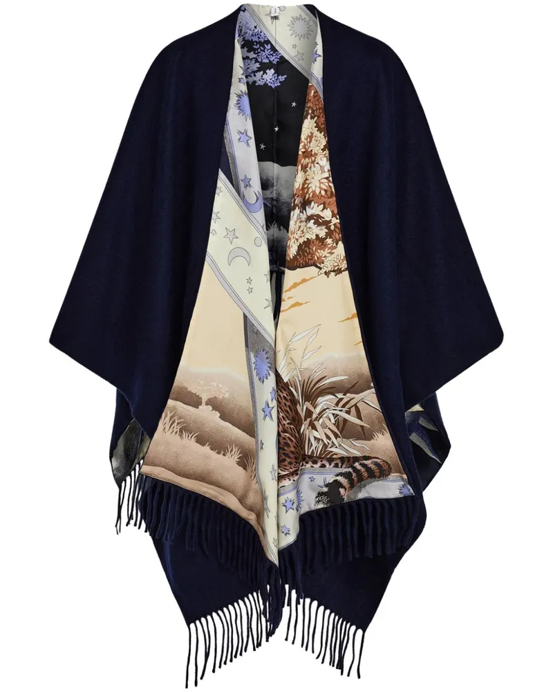 Ferragamo Wendbares Cape mit Print Blau