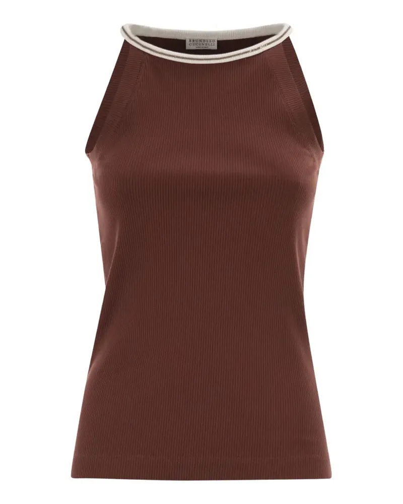 Brunello Cucinelli ribbed crew-neck tank top - Braun Braun