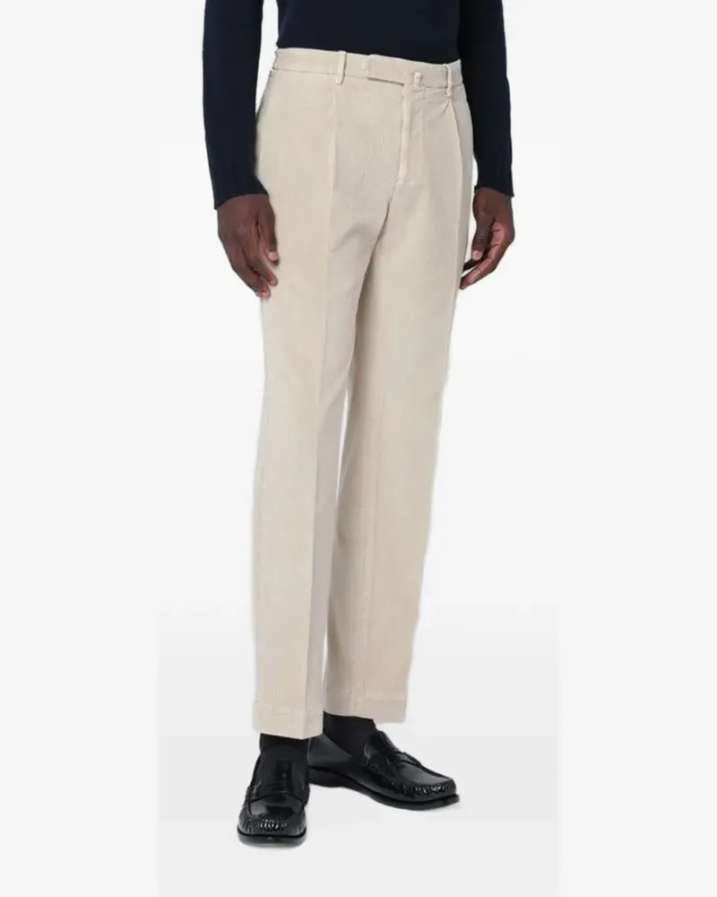 Biagio Santaniello corduroy-texture trousers - Nude Nude