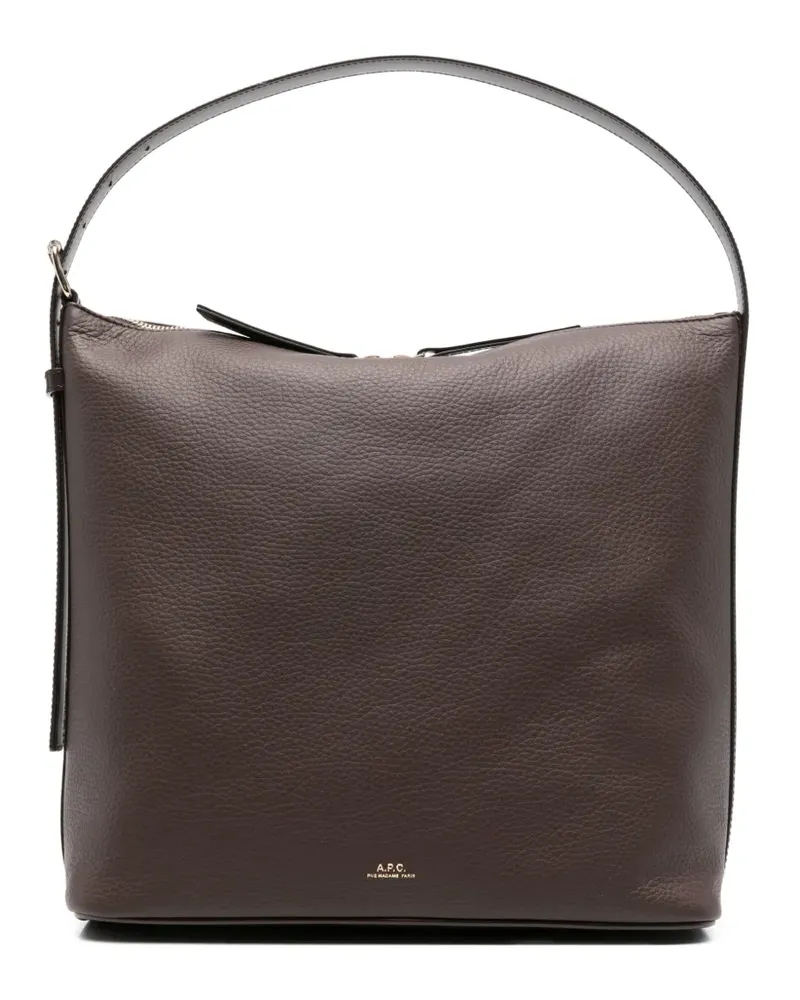 A.P.C. Vera leather tote bag - Braun Braun