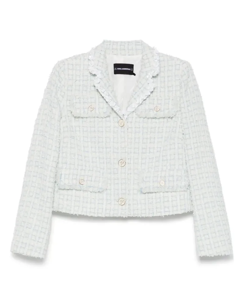 Karl Lagerfeld Boucle Jacke - Weiß Weiß