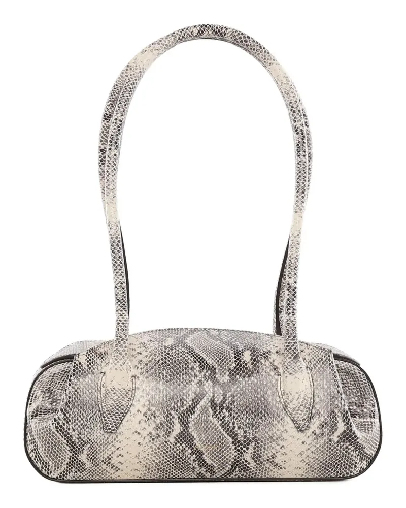 YUZEFI mini Oyster embossed-snakeskin shoulder bag - Grau Grau