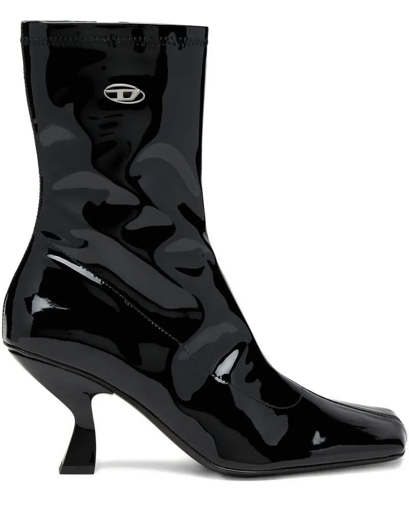 Diesel Amber Stiefeletten mit Logo-Schild 75mm - Schwarz Schwarz