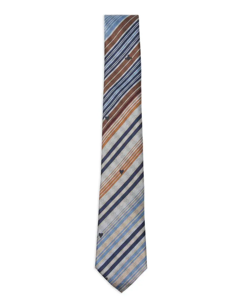 Vivienne Westwood herringbone-stripe tie - Blau Blau