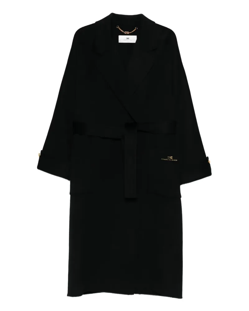 Elisabetta Franchi Mantel mit Gürtel - Schwarz Schwarz