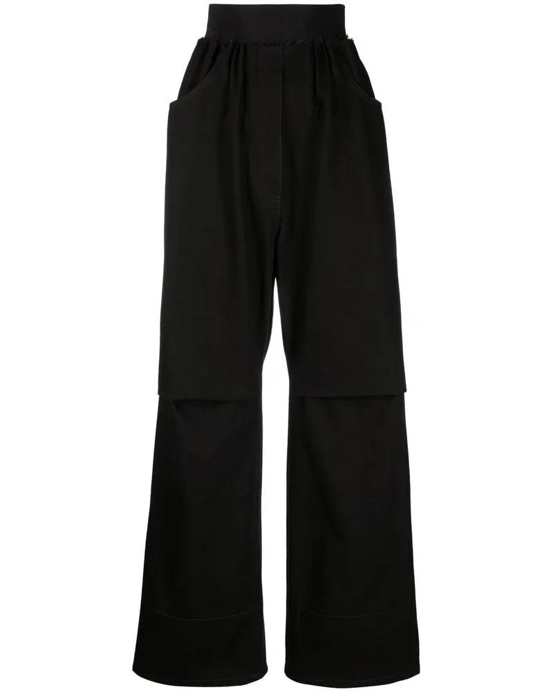 Raf Simons Weite High-Rise-Jeans Schwarz