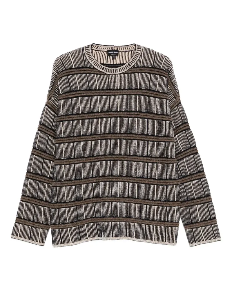 Giorgio Armani Gestreifter Pullover - Nude Nude