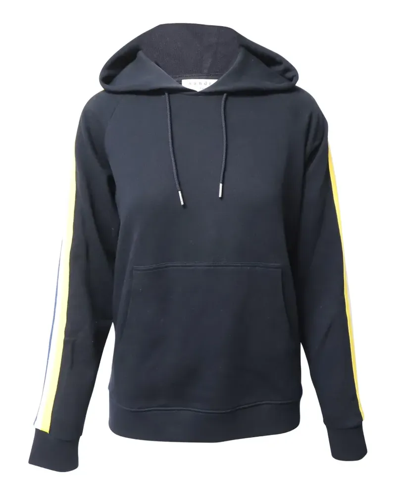 Sandro striped-sleeve hoodie - Schwarz Schwarz