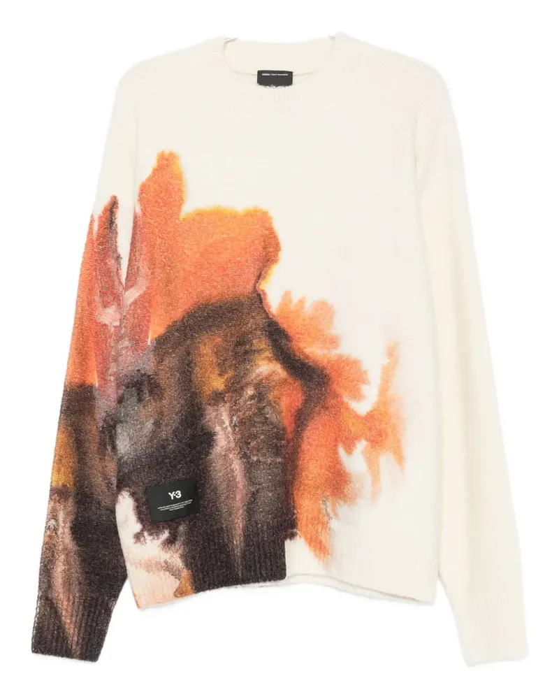 Y-3 Pullover mit grafischem Print - Nude Nude