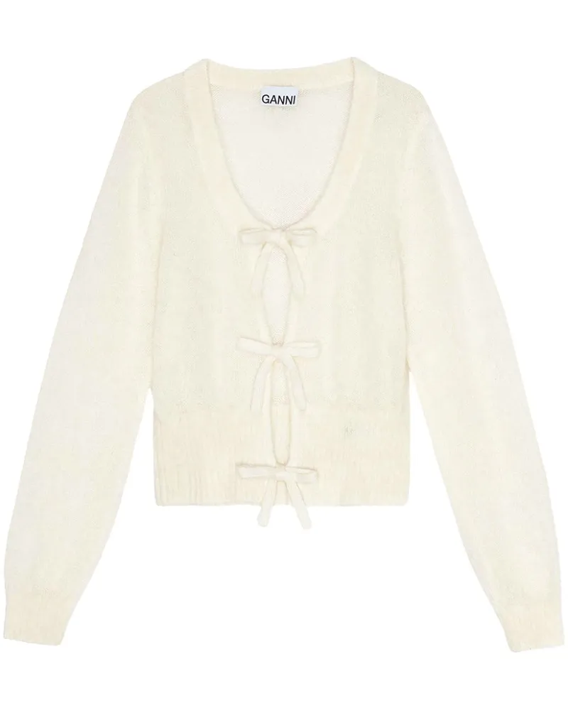 Ganni Cardigan mit Schleifendetail - Nude Nude