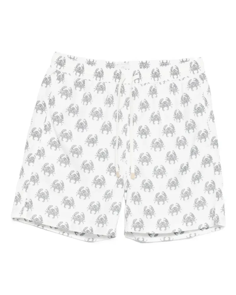 Eleventy Badeshorts mit Krebs-Print - Weiß Weiß