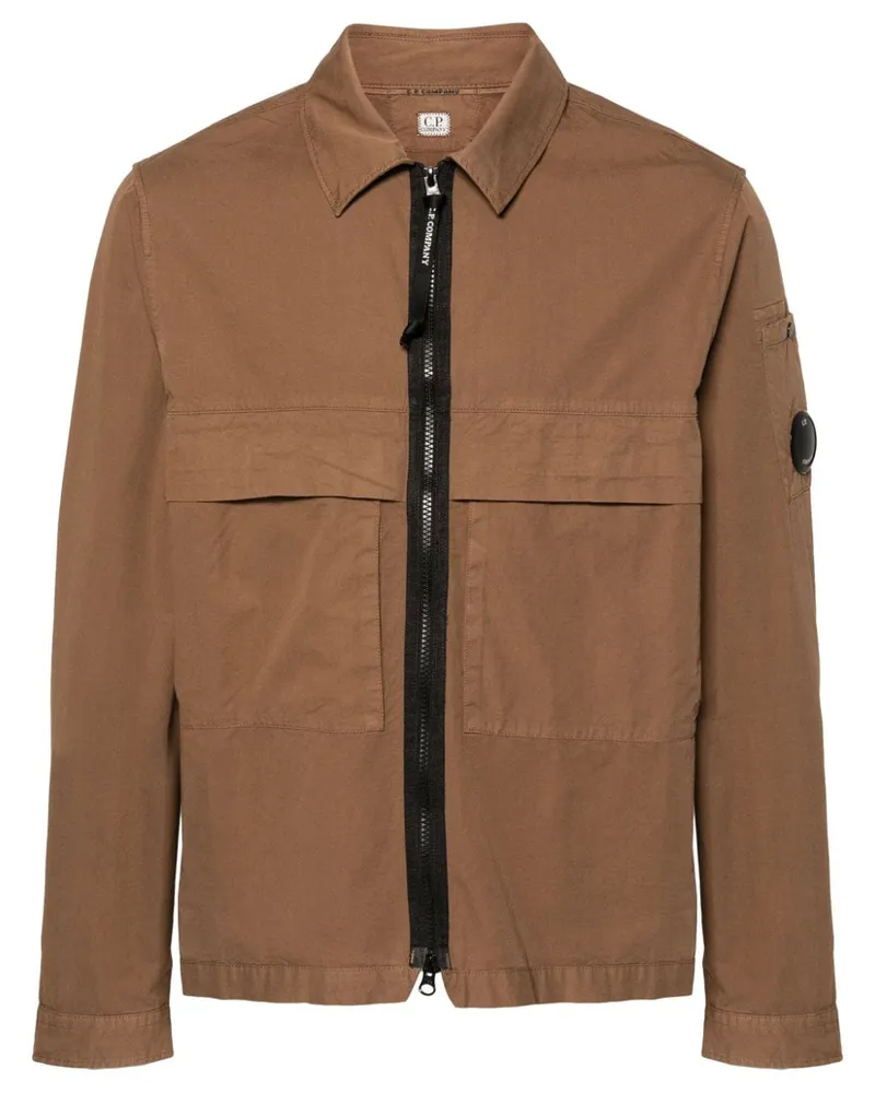 C.P. Company Hemdjacke aus Gabardine mit Reißverschluss - Braun Braun