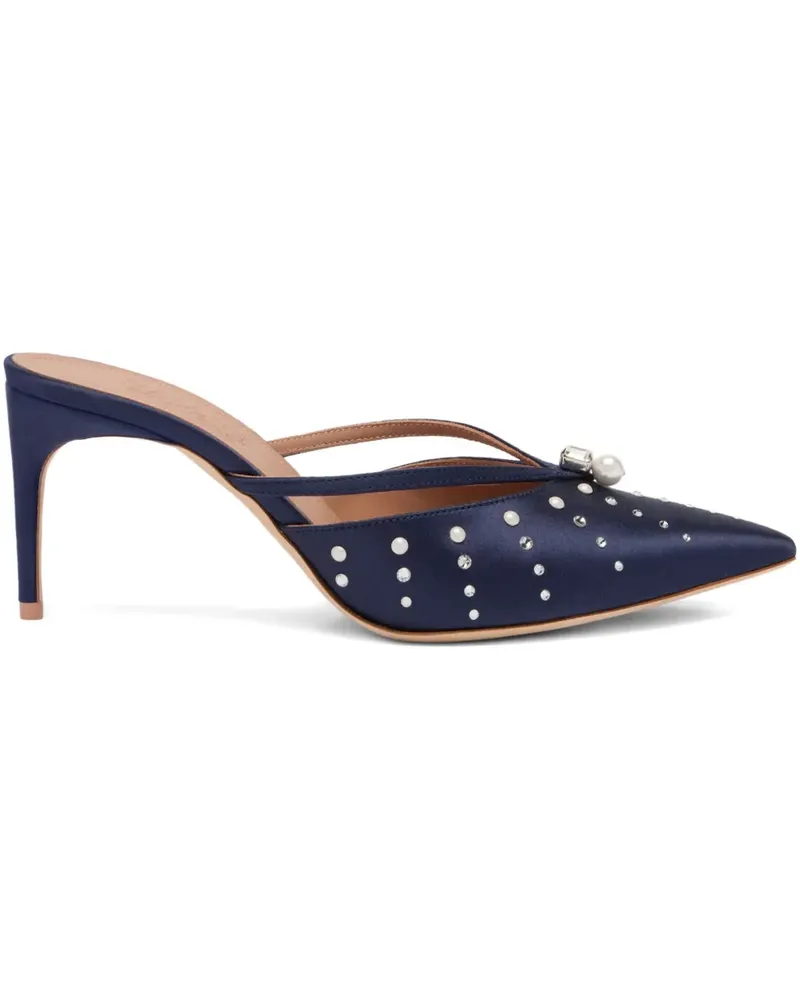Malone Souliers Satin-Mules mit Perlenverzierung 70mm - Blau Blau
