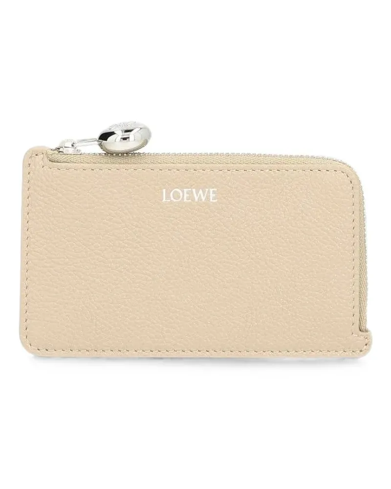 Loewe pebble coin cardholder in pebble grained calfskin - Nude Nude