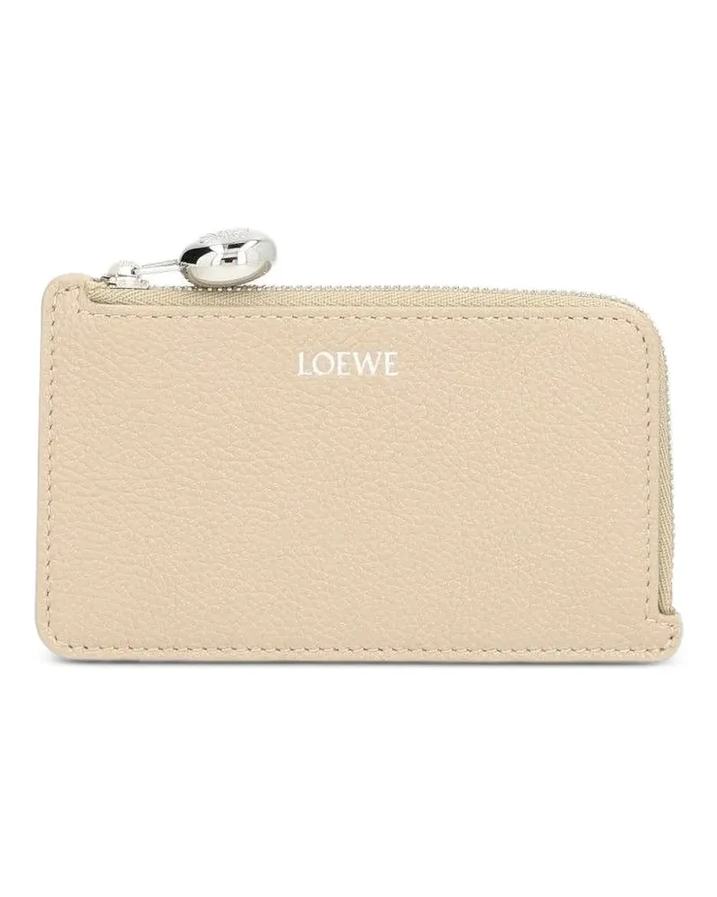 Loewe Pebble Kartenetui aus gekörntem Kalbsleder - Nude Nude