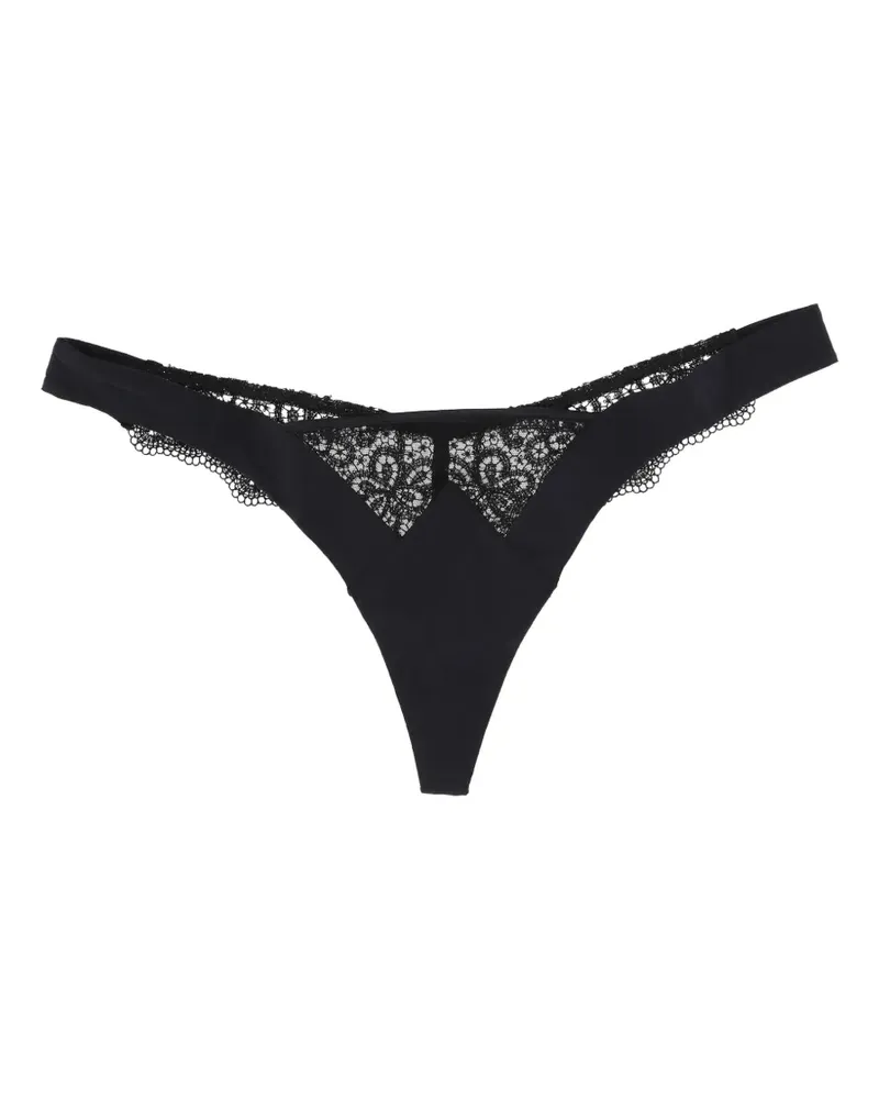 La Perla lace-detail thong - Schwarz Schwarz