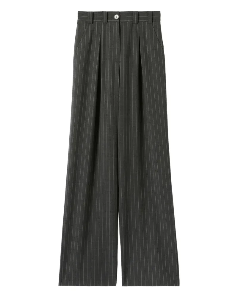 Claudie Pierlot Bundfaltenhose mit Nadelstreifen - Grau Grau