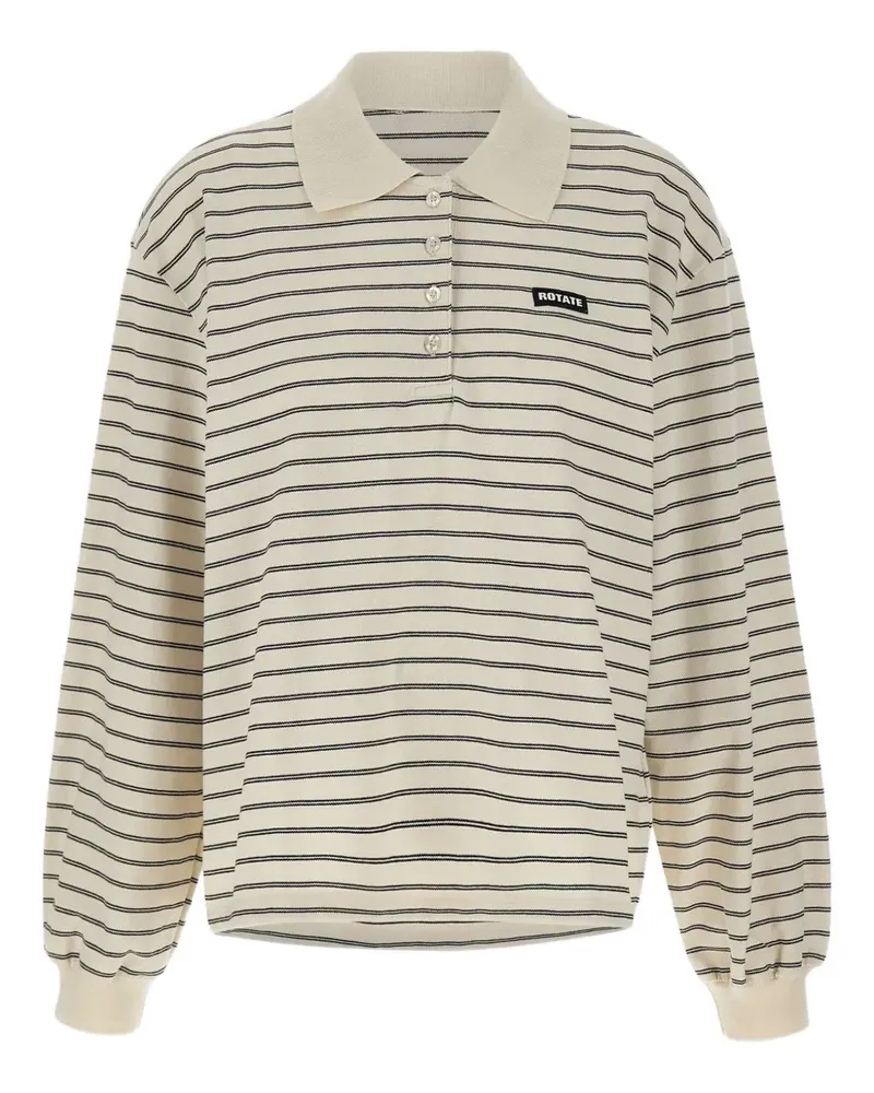 ROTATE Birger Christensen striped long-sleeve polo - Nude Nude