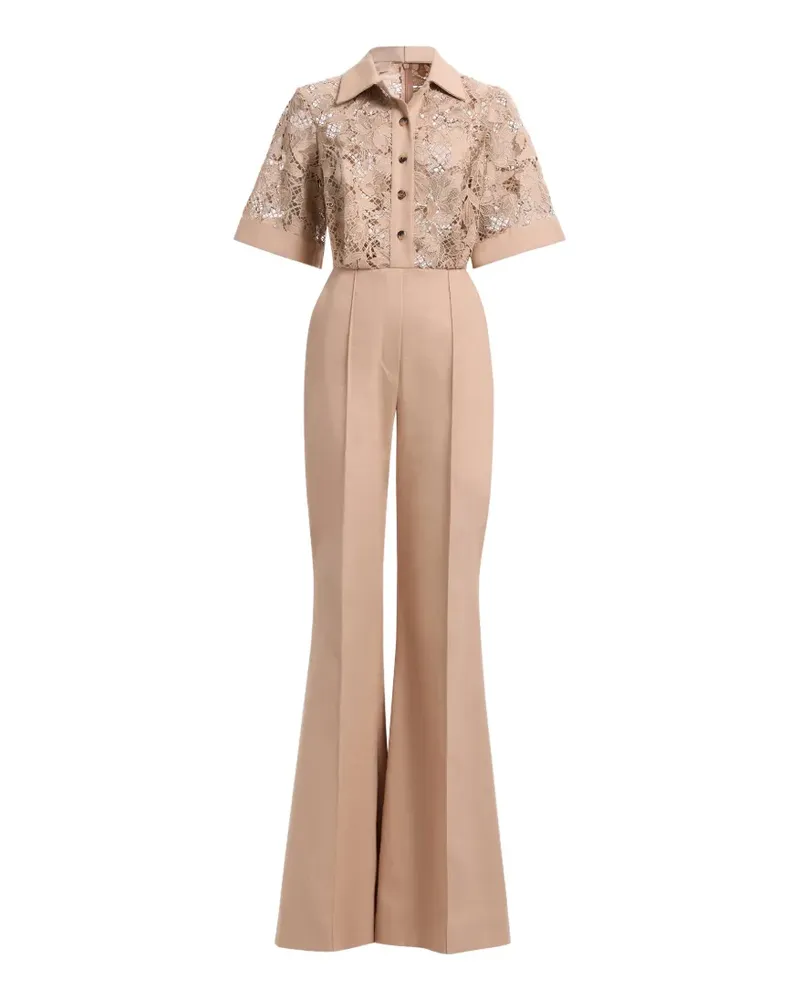 Elie Saab Jumpsuit aus Makramee-Spitze - Nude Nude