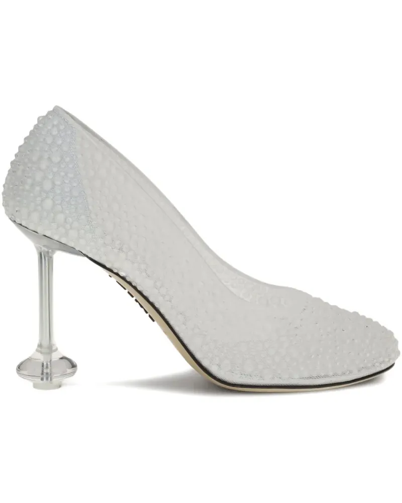 Loewe Pumps mit Strass 90mm - Weiß Weiß