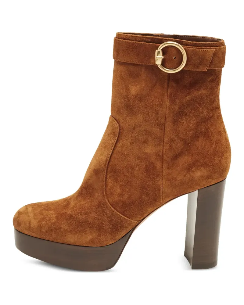Gianvito Rossi Plateau-Stiefeletten mit Schnalle - Braun Braun