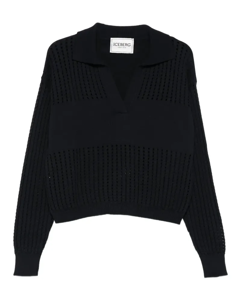 Iceberg Pullover mit Poloshirtkragen - Blau Blau