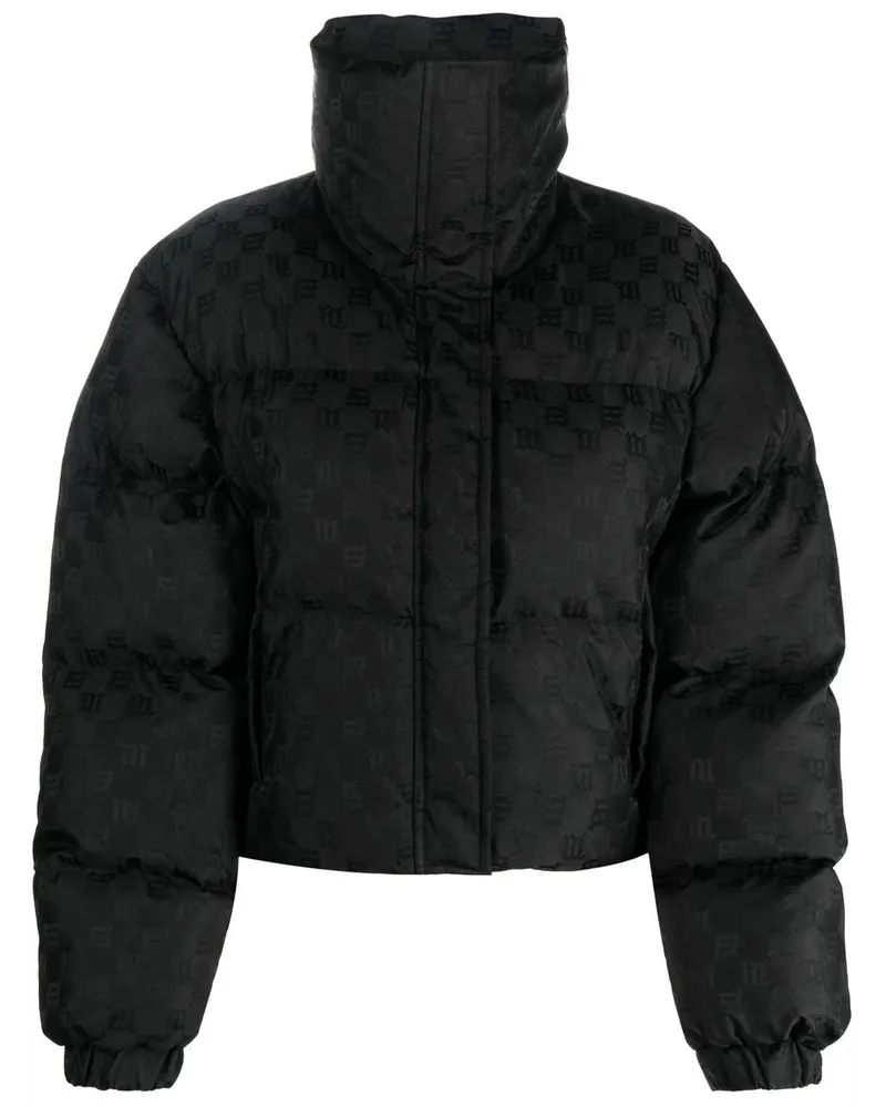 MISBHV Gefütterte Jacke mit Monogramm-Print - Schwarz Schwarz