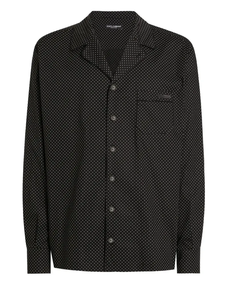 Dolce & Gabbana Hemd mit Polka Dots - Schwarz Schwarz