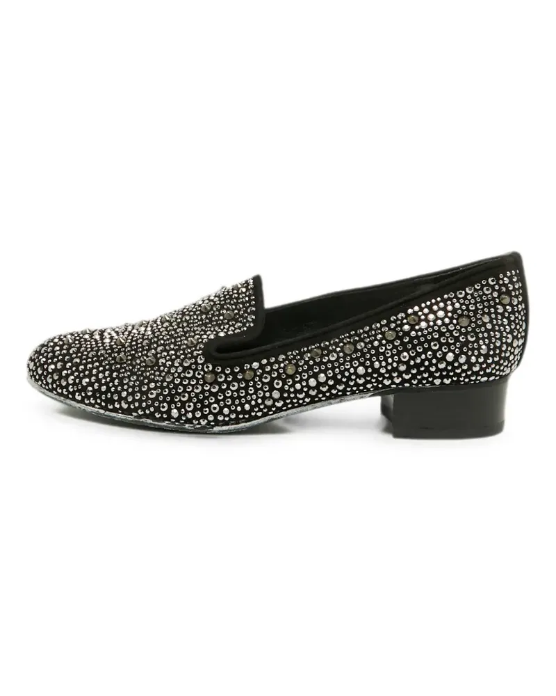 Stuart Weitzman Slipbead crystal-embellished suede loafers - Schwarz Schwarz