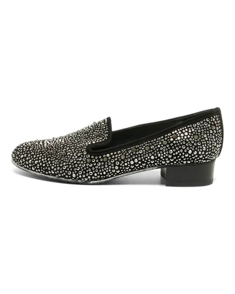 Stuart Weitzman Slipbead crystal-embellished suede loafers - Schwarz Schwarz