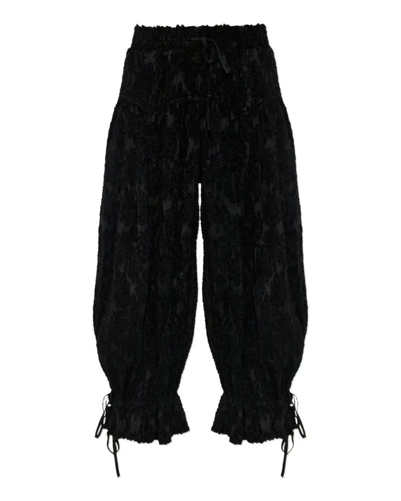 Ganni Bundfaltenhose mit ausgefranstem Effekt - Schwarz Schwarz