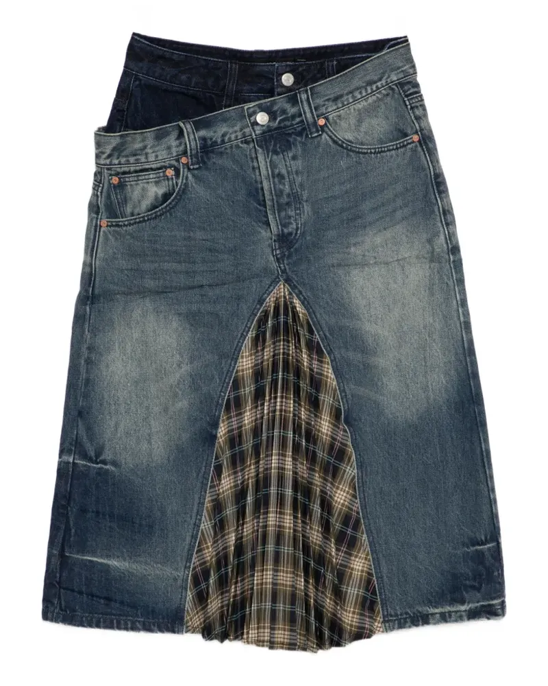 Andersson Bell Flipped Combo Jeansrock mit Falten - Blau Blau