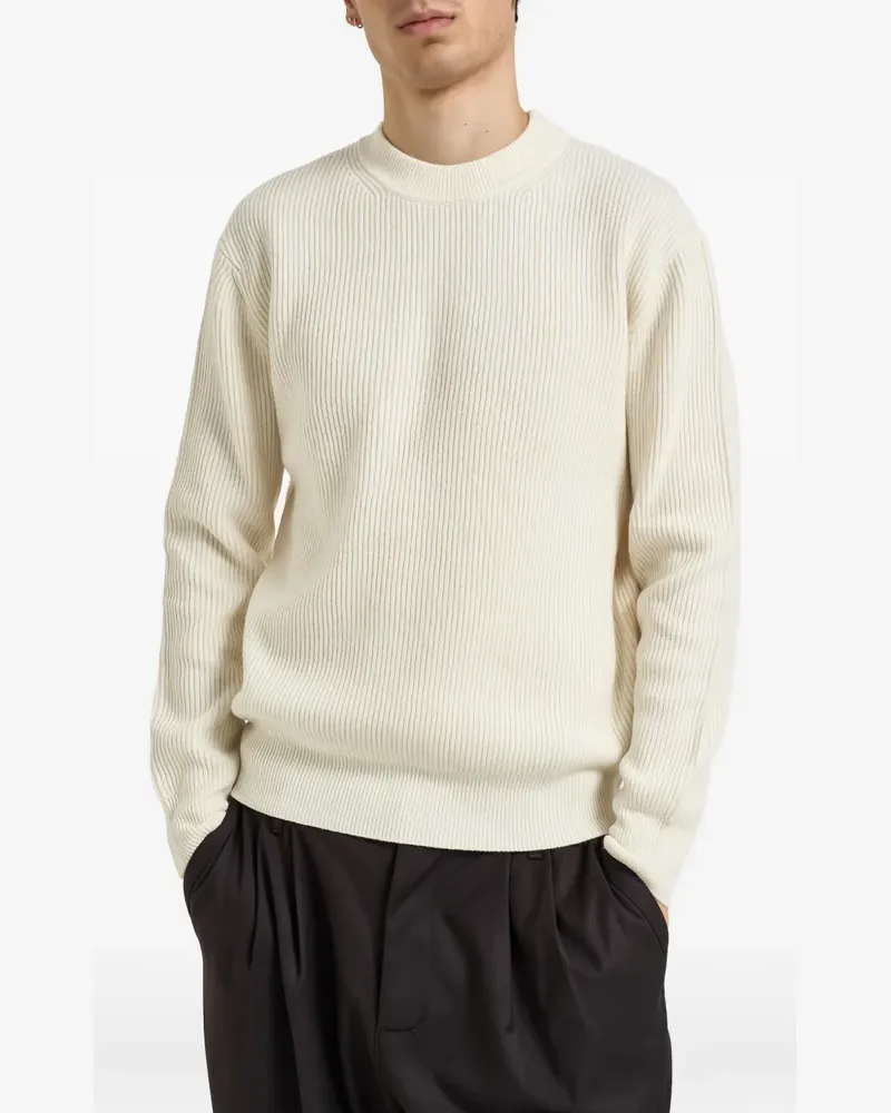 LES DEUX crewneck ribbed-knit sweater - Weiß Weiß