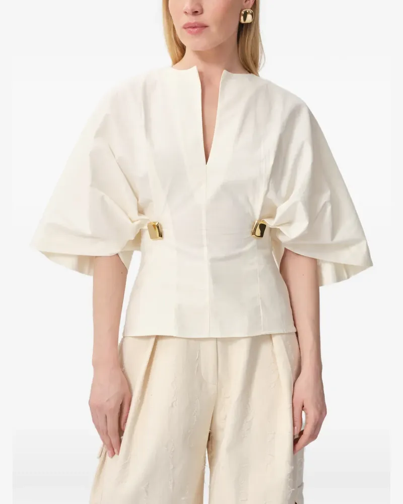 CONCEPTO Haze V-neck blouse - Nude Nude